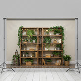 Lofaris Boho Green Plants Shelves Indoor Spring Backdrop