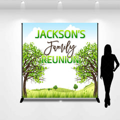 Lofaris Boho Green Tree Hill Custom Family Reunion Backdrop
