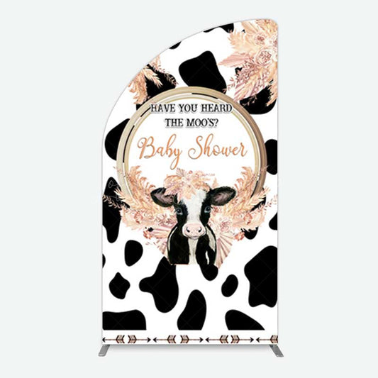 Lofaris Boho Have You Heard The Moos Baby Shower Half Moon Arch Backdrop