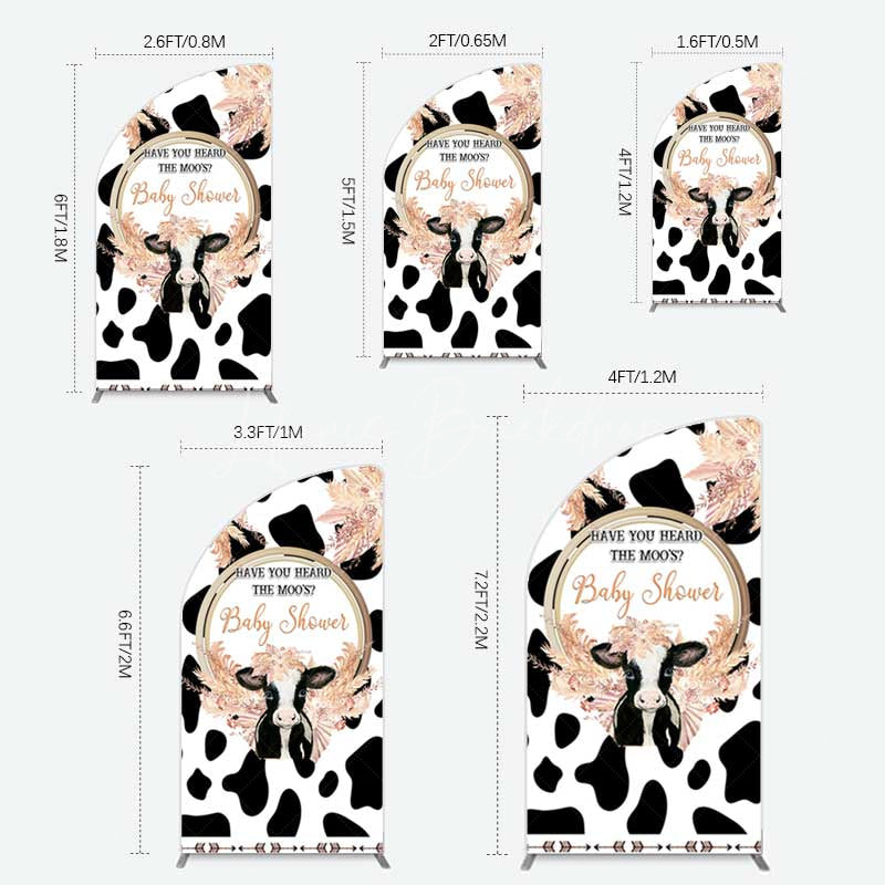 Lofaris Boho Have You Heard The Moos Baby Shower Half Moon Arch Backdrop