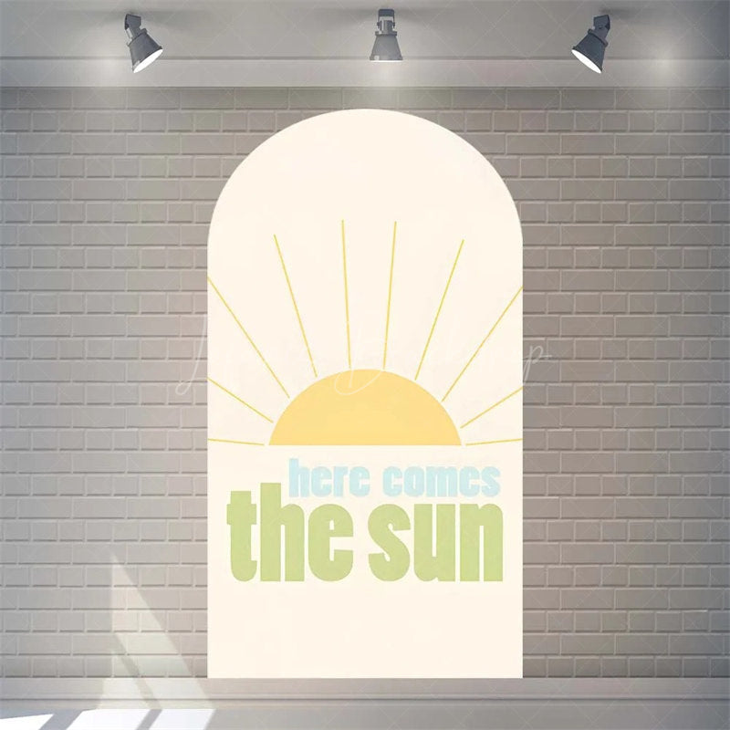 Lofaris Boho Here Comes The Son Baby Shower Arch Backdrop Vibrant Rianbow And Sun Rays Boys Party Photo Prop