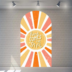 Lofaris Boho Here Comes The Son Baby Shower Arch Backdrop Vibrant Rianbow And Sun Rays Boys Party Photo Prop