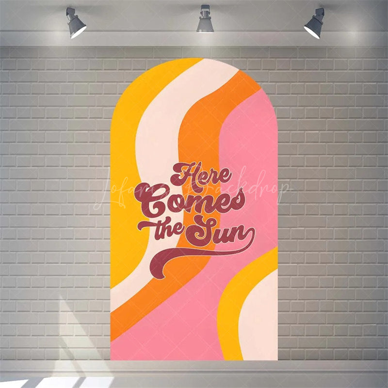 Lofaris Boho Here Comes The Son Baby Shower Arch Backdrop Vibrant Rianbow And Sun Rays Boys Party Photo Prop