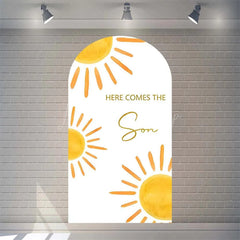 Lofaris Boho Here Comes The Son Baby Shower Arch Backdrop Vibrant Rianbow And Sun Rays Boys Party Photo Prop