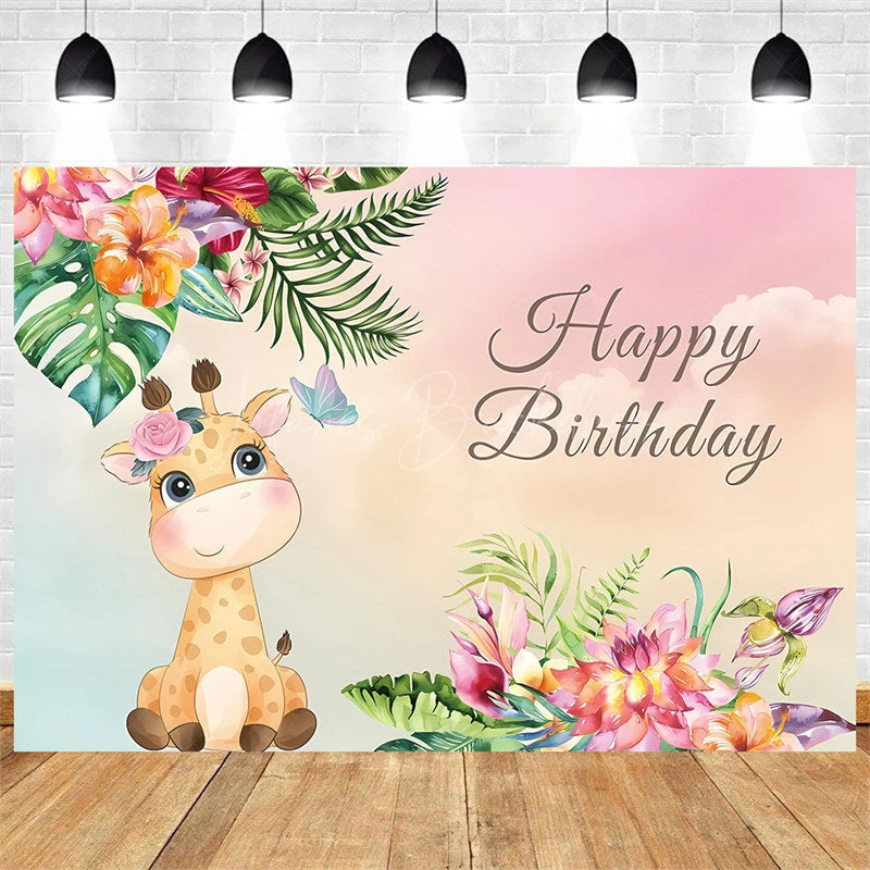 Lofaris Boho Jungle Safari Animals Backdrop Adventure for Baby Shower or Birthday Party Photo Prop Decor
