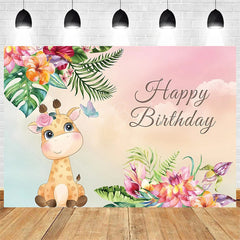 Lofaris Boho Jungle Safari Animals Backdrop Adventure for Baby Shower or Birthday Party Photo Prop Decor
