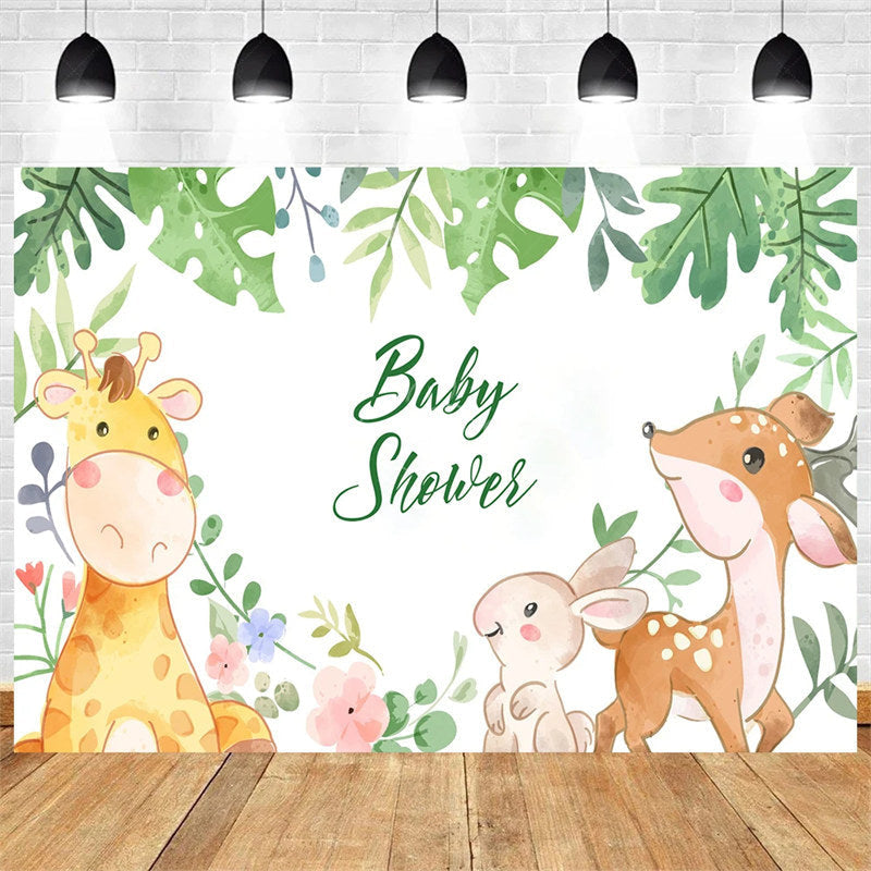 Lofaris Boho Jungle Safari Animals Backdrop Adventure for Baby Shower or Birthday Party Photo Prop Decor