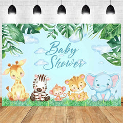Lofaris Boho Jungle Safari Animals Backdrop Adventure for Baby Shower or Birthday Party Photo Prop Decor
