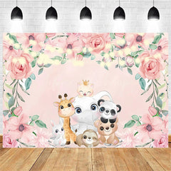 Lofaris Boho Jungle Safari Animals Backdrop Adventure for Baby Shower or Birthday Party Photo Prop Decor