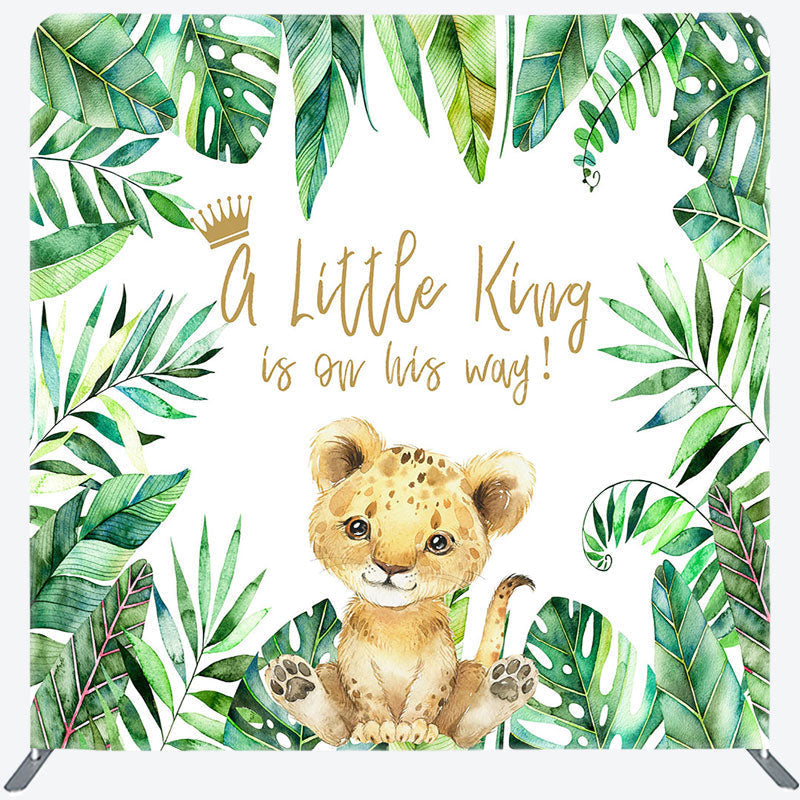 Lofaris Boho Lion Cute Baby Shower Square Tension Backdrop