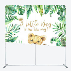 Lofaris Boho Lion Cute Baby Shower Square Tension Backdrop