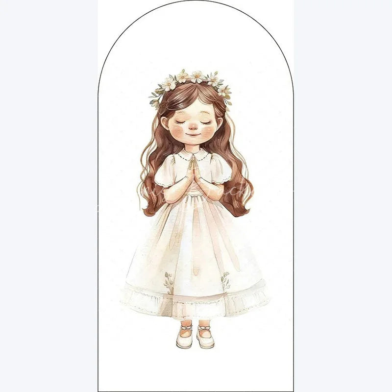 Lofaris Boho Little Princess Arch Backdrop Floral Birthday for Girls Party Whimsical Photo Booth Decor with Flowers