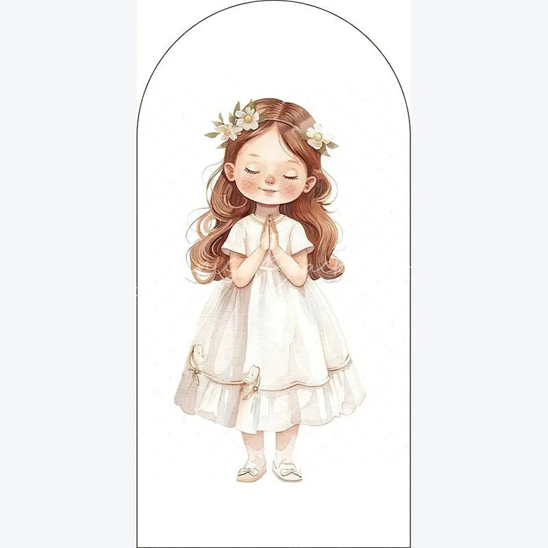 Lofaris Boho Little Princess Arch Backdrop Floral Birthday for Girls Party Whimsical Photo Booth Decor with Flowers