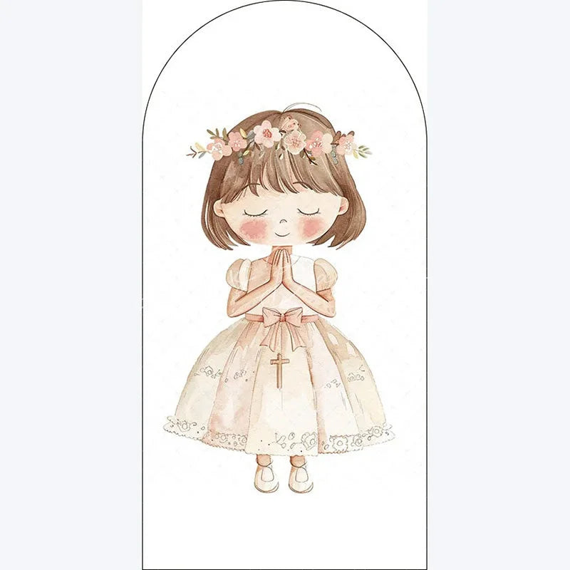 Lofaris Boho Little Princess Arch Backdrop Floral Birthday for Girls Party Whimsical Photo Booth Decor with Flowers