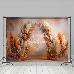 Lofaris Boho Pampas Grass Arch Backdrop Dried Palm Leaves Decor Rustic Terracotta Wedding Photo Booth Prop