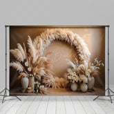 Lofaris Boho Pampas Grass Floral Vase Wedding Photo Backdrop