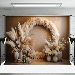 Lofaris Boho Pampas Grass Floral Vase Wedding Photo Backdrop