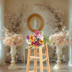 Lofaris Boho Pink Floral Ball Wedding Photography Backdrop