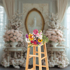 Lofaris Boho Pure White Curtain Floral Room Wedding Backdrop