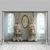 Lofaris Boho Pure White Curtain Floral Room Wedding Backdrop