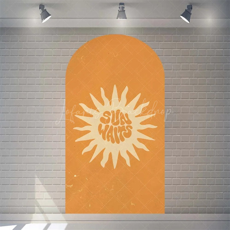 Lofaris Boho Rainbow Baby Shower Arch Backdrop Vibrant Summer Sun Rays Pattern Perfect For Festive Party Decor