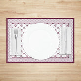 Lofaris Boho Retro Rose Red White Rhombus Set Of 4 Placemats