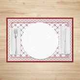 Lofaris Boho Retro Rust Red White Rhombus Set Of 4 Placemats
