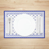 Lofaris Boho Royal Blue White Rhombus Set Of 4 Placemats