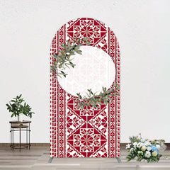 Lofaris Boho Slovakia Pattern Sweet Wedding Arch Backdrop