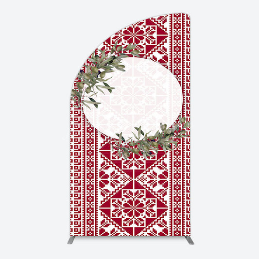 Lofaris Boho Slovakia Pattern Sweet Wedding Half Moon Arch Backdrop