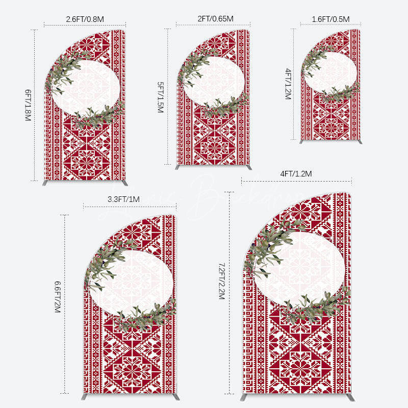 Lofaris Boho Slovakia Pattern Sweet Wedding Half Moon Arch Backdrop