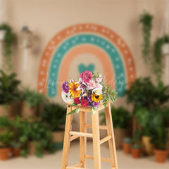 Lofaris Boho Spring Rainbow Plants Fresh Wedding Backdrop