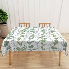Lofaris Boho Spring Tablecloth with Green and Gold Vines for Elegant Botanical Wedding Party Decorations