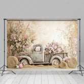 Lofaris Boho Spring Truck Floral Art Backdrop For Photography