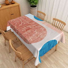 Lofaris Boho Stitching Pattern Modern Rectangle Tablecloth