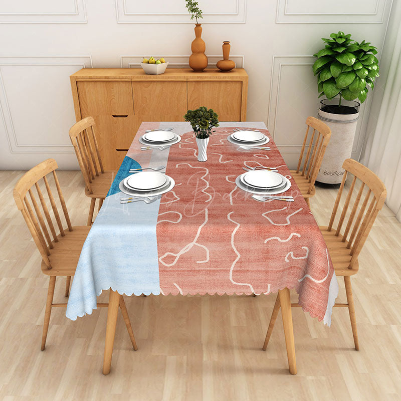 Lofaris Boho Stitching Pattern Modern Rectangle Tablecloth