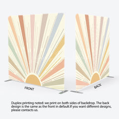 Lofaris Boho Sun Tension Fabric Backdrop Muted Retro Sunburst Decor Abstract Minimalist Theme Background for Birthday