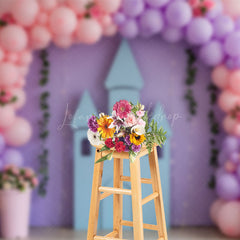 Lofaris Boho Sweet Floral Balloon Castle Wedding Backdrop