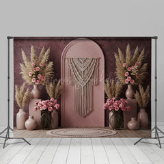 Lofaris Boho Sweet Soft Pink Floral Arch Wedding Backdrop