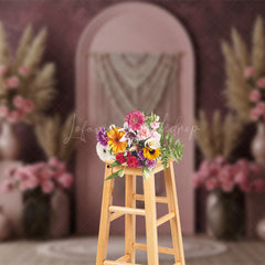 Lofaris Boho Sweet Soft Pink Floral Arch Wedding Backdrop