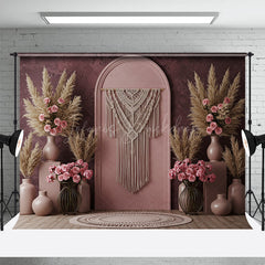 Lofaris Boho Sweet Soft Pink Floral Arch Wedding Backdrop