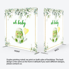 Lofaris Boho Sweet Turtle Baby Shower Square Tension Backdrop