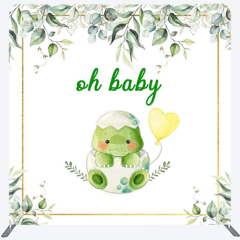 Lofaris Boho Sweet Turtle Baby Shower Square Tension Backdrop