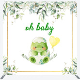Lofaris Boho Sweet Turtle Baby Shower Square Tension Backdrop