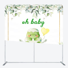 Lofaris Boho Sweet Turtle Baby Shower Square Tension Backdrop
