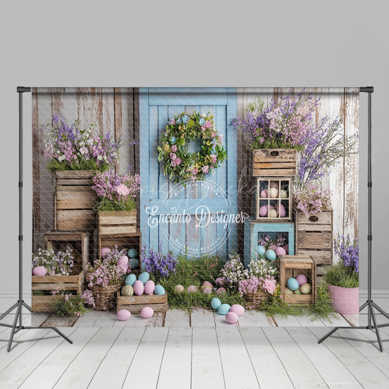 Lofaris Boho Wood Style Cabine Easter Photo Room Set Backdrop