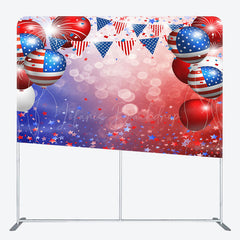 Lofaris Bokeh Balloons Independence Day Pillow Cover Backdrop