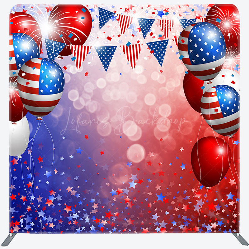 Lofaris Bokeh Balloons Independence Day Pillow Cover Backdrop