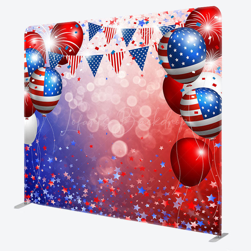 Lofaris Bokeh Balloons Independence Day Pillow Cover Backdrop