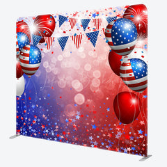 Lofaris Bokeh Balloons Independence Day Pillow Cover Backdrop